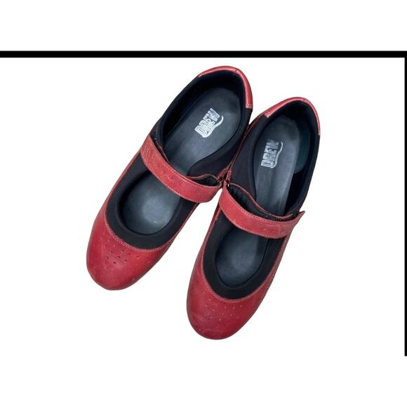 Drew Red Black Mary Jane Leather Orthopedic Comfort Shoes Size 11 M - Picture 3 of 10